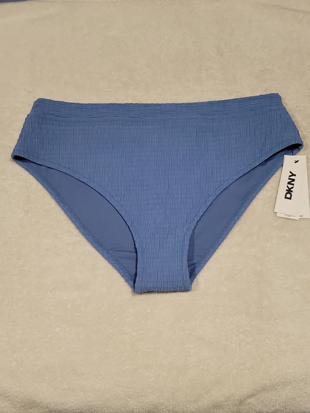 DKNY Light Blue High-Rise Ribbed Swim bottom, NWT